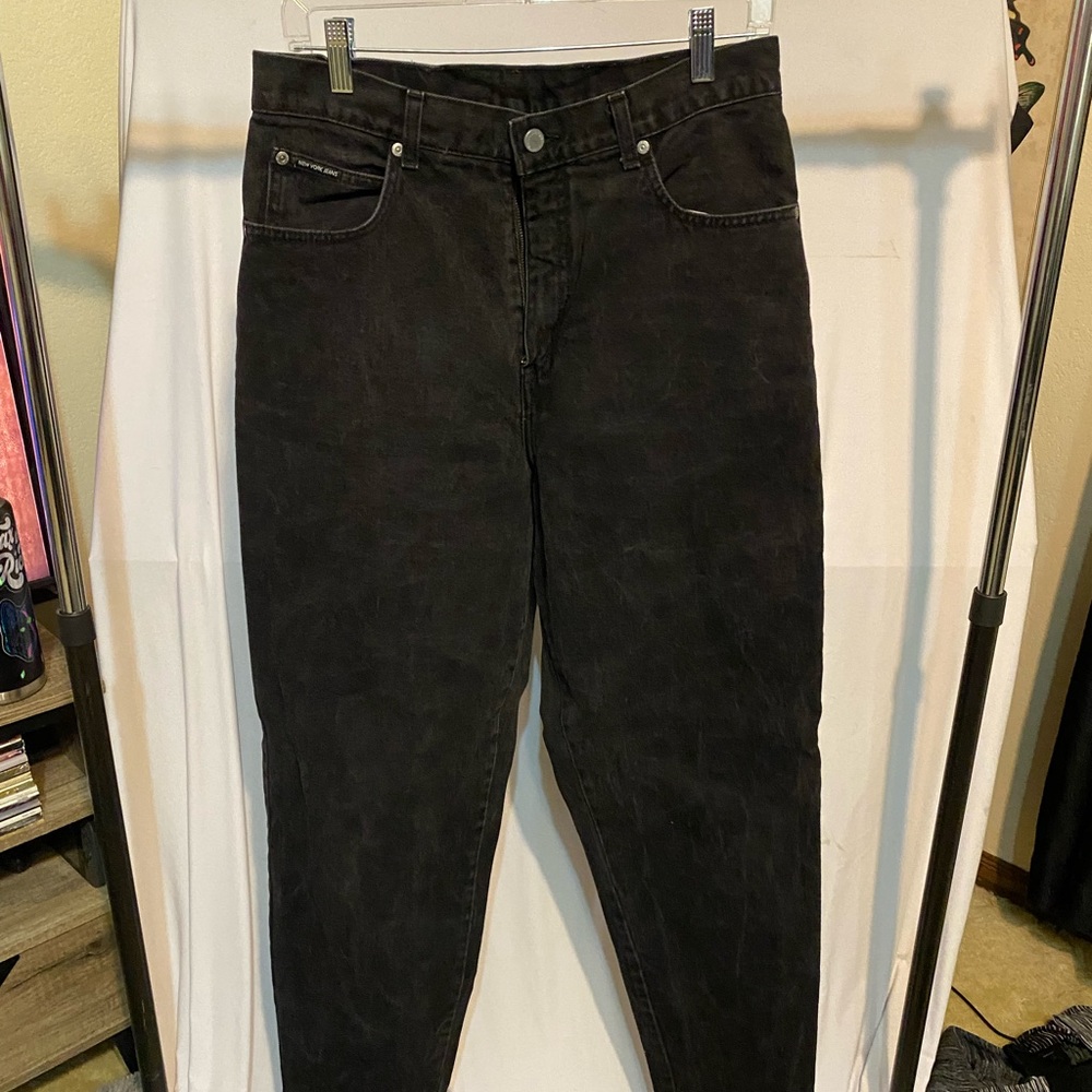 vintage high waisted black boyfriend relaxed fit denim jeans